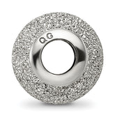 Sterling Silver 925 Rhodium Plated Hollow Bead with Laser Cut Design